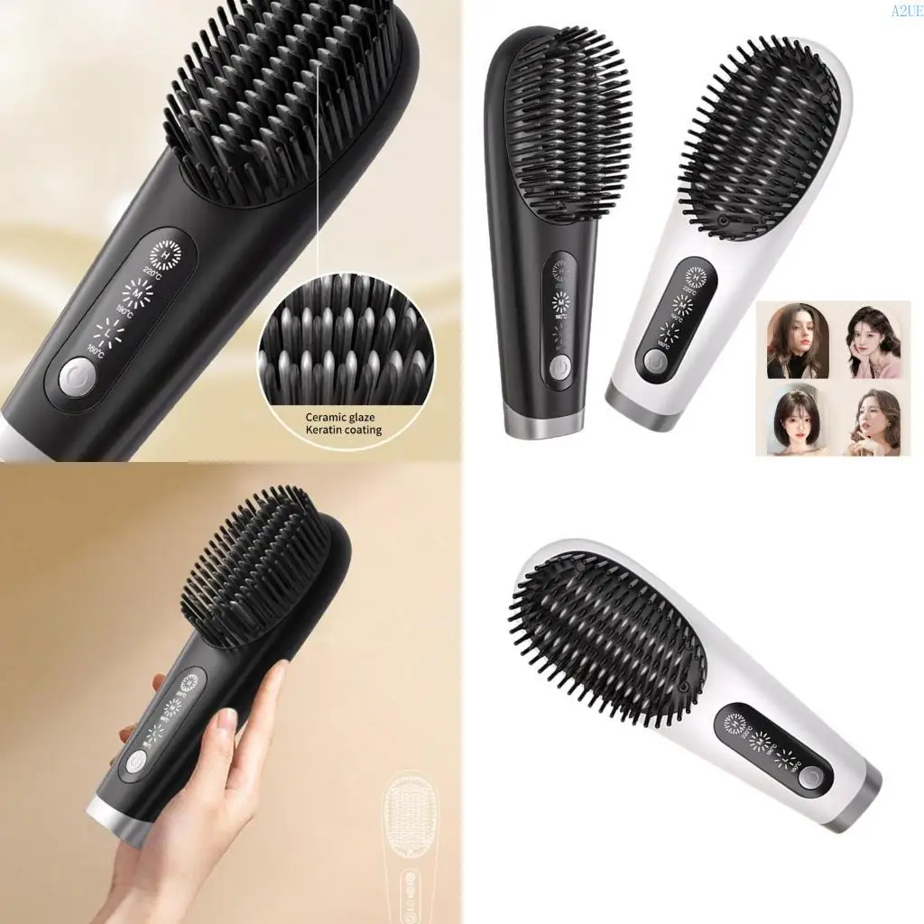 

A2UE беспроводной выпрямляющей кисти для выпрямления с 3 настройками тепла перемещается быстрый стиль