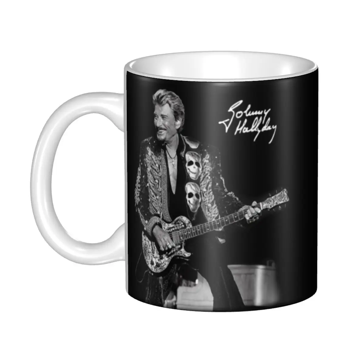 Johnny Hallyday And Wolf Coffee Mugs DIY Customized France Singer Rock Star Ceramic Tea Milk Mug Cup 3