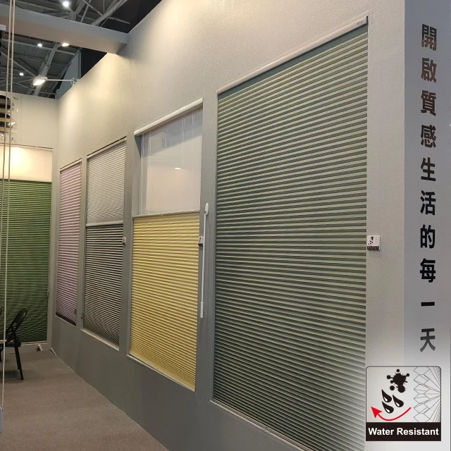 Customization Water Resistant Cordless Cellular Shades Light Filtering Blinds with Built-In Installation