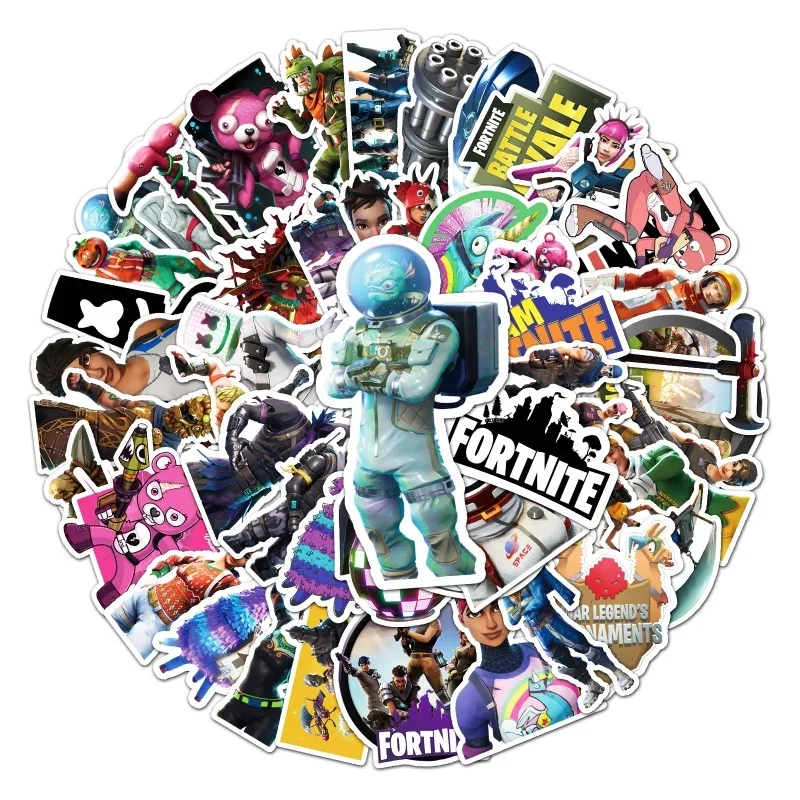 50pcs Fortnite Game Stickers Suitcase Water Cup Stationery Mobile Phone Car Scooter Laptop Refrigerator Decoration Stickers