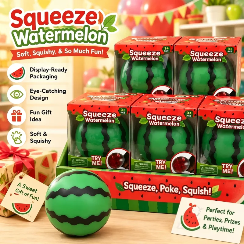 Trendiger Simulierter Frucht-Wassermelonen-Stressball, Tragbares Hand-Quetsch-Spielzeug, Tägliches Entspannungs-Fidget-Spielzeug, Überraschungsbox-Geschenk – Detail 3