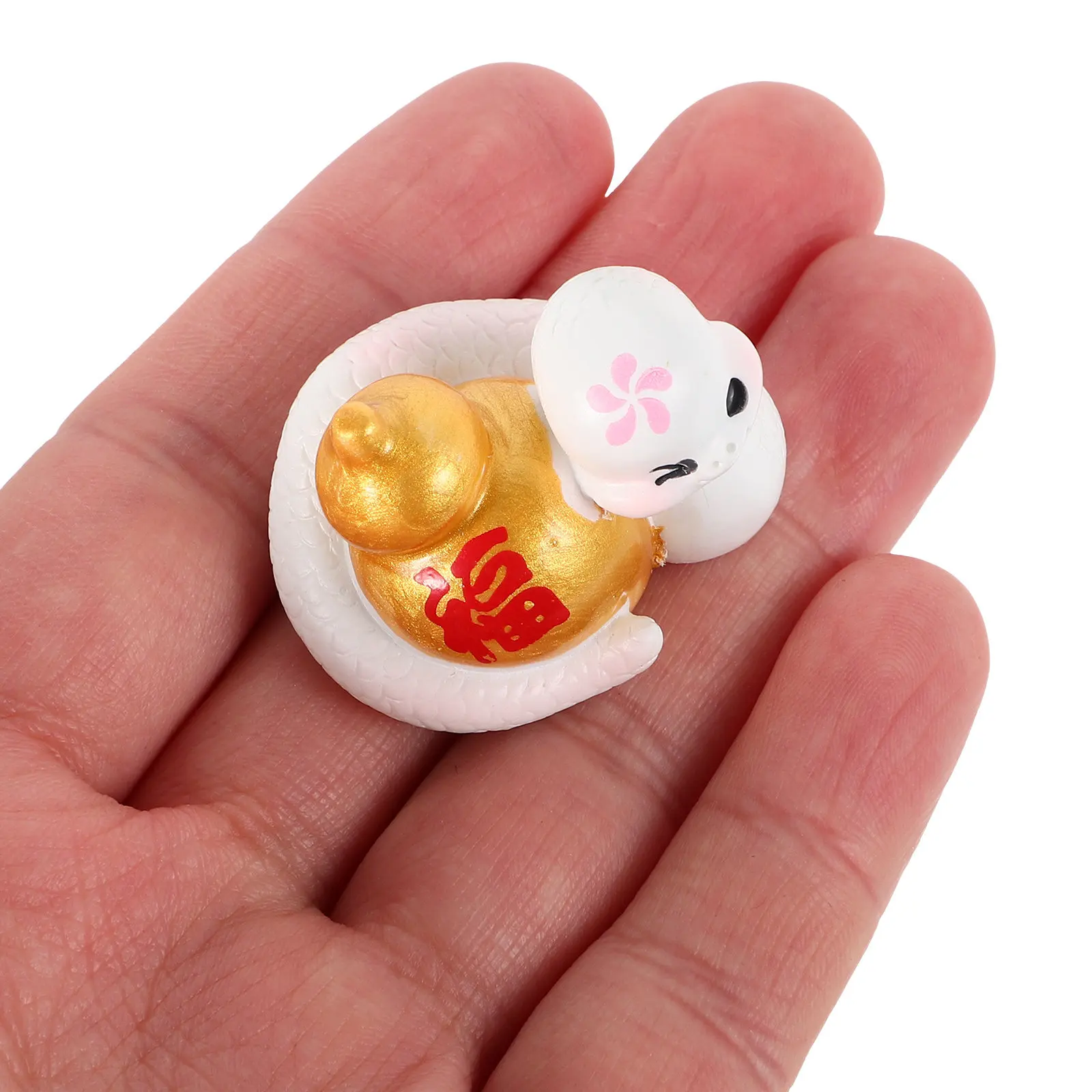2Pcs Car Snake Dashboard Decoration Chinese New Year 2025 Year of The Snake Resin Ornaments Feng Shui Desktop Home Decor