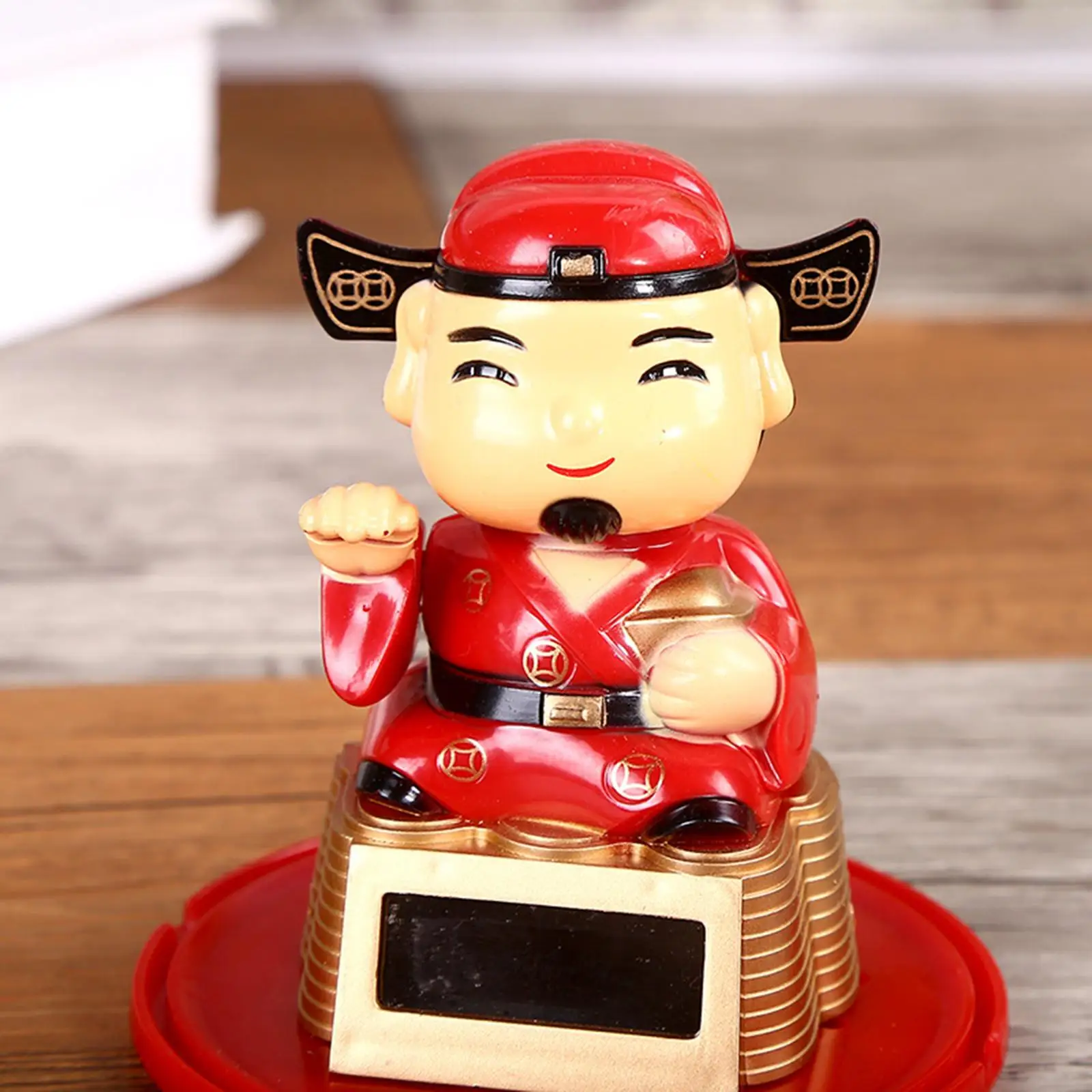 

Nod and Solar Powered Figures God of Wealth Car Dashboard Ornament Decor Swing toy children kids