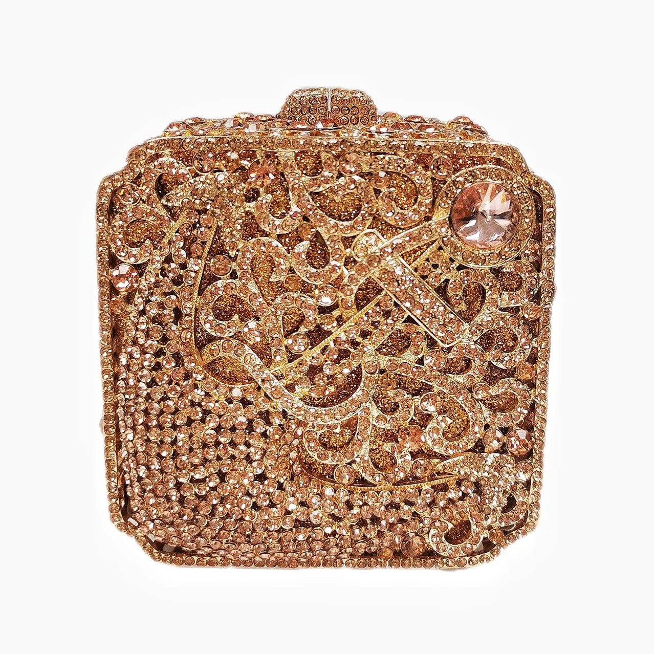 Women Brand Pink Gold Crystal Wedding Party Handbags Designer Bridal Rhinestone Shining Dinner Bags Diamonds Evening Handbag