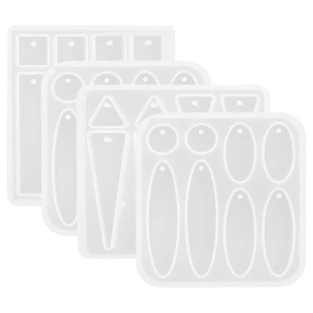 

Набор из 4 силиконовых форм для серег-подвесок с геометрическим узором, для изготовления украшений из смолы, с зеркальным эффектом, для рукоделия, формы для эпоксидной смолы