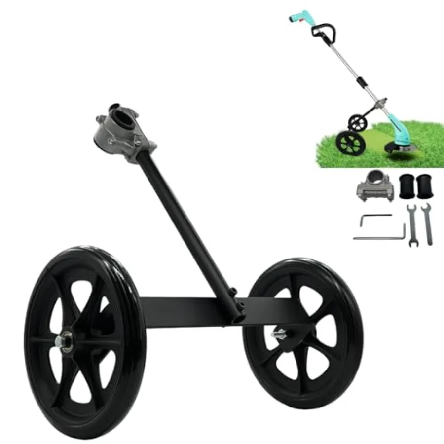 

String Trimmer Wheel Attachment, 20" Adjustable Height String Trimmer Support Wheel w 0.98-1.34" Shaft Tube for Gas String Elec
