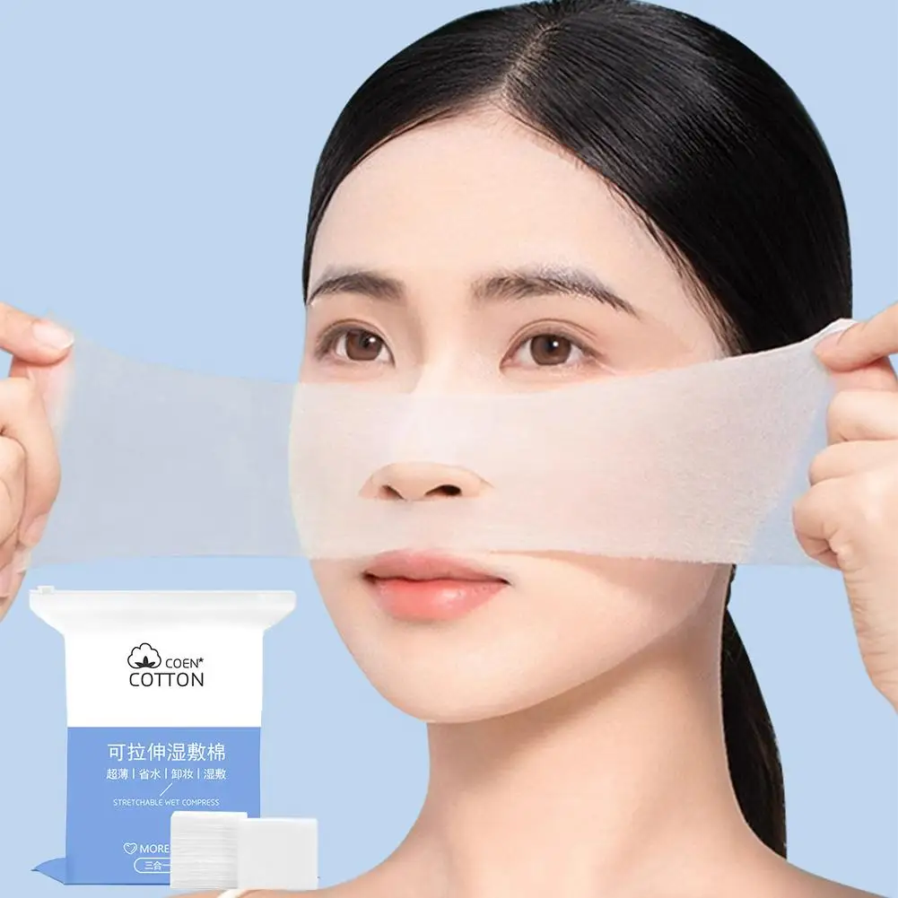 3in-1 습식 압축 면 패드 부드러운 질감 메이크업 리무버 면 패드 일상적인 얼굴 세정용, 습식 압축 메이크업 K5Q9