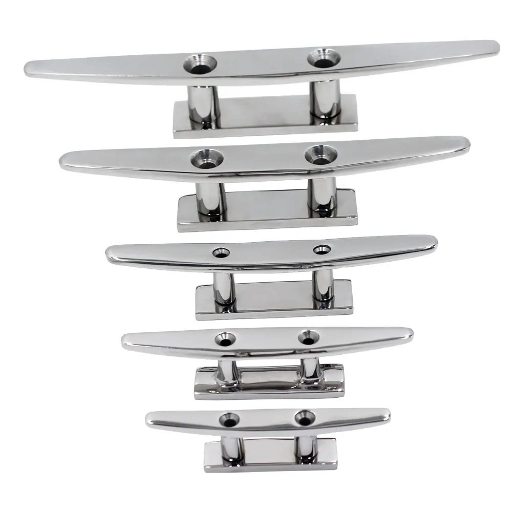 Marine Grade Stainless Steel 316 Low Flat Cleat Boat Cleats 4 Inch 5 Inch 6 Inch 8Inch Mooring Dock Cleat Boat Accessories