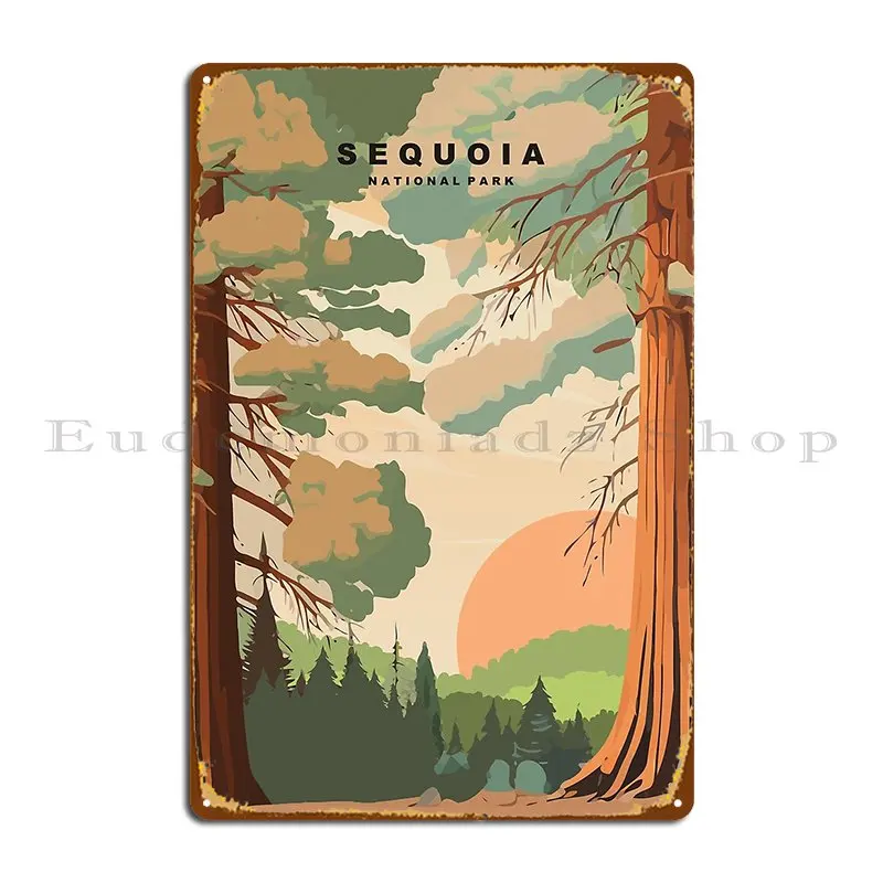 Sequoia National Park Metal Signs Pub Painting Bar Designs Wall Mural Tin Sign Poster