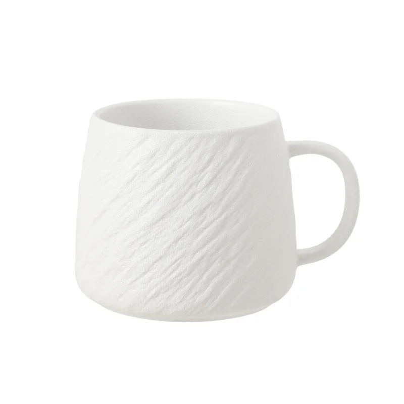 Large Capacity Stone Grain Ceramic Mug, Microwave Friendly Drink Cup, Minimalist Tableware for Home, Office, Coffee and Tea