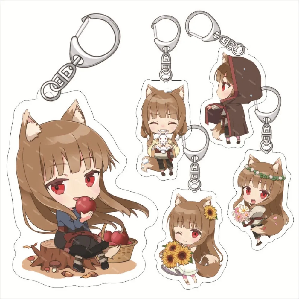 Anime Merchant Meets The Wise Wolf Acrylic Keychain Backpack Hanging Keyring Pendant Holo Decorative Accessories Ornament Gifts