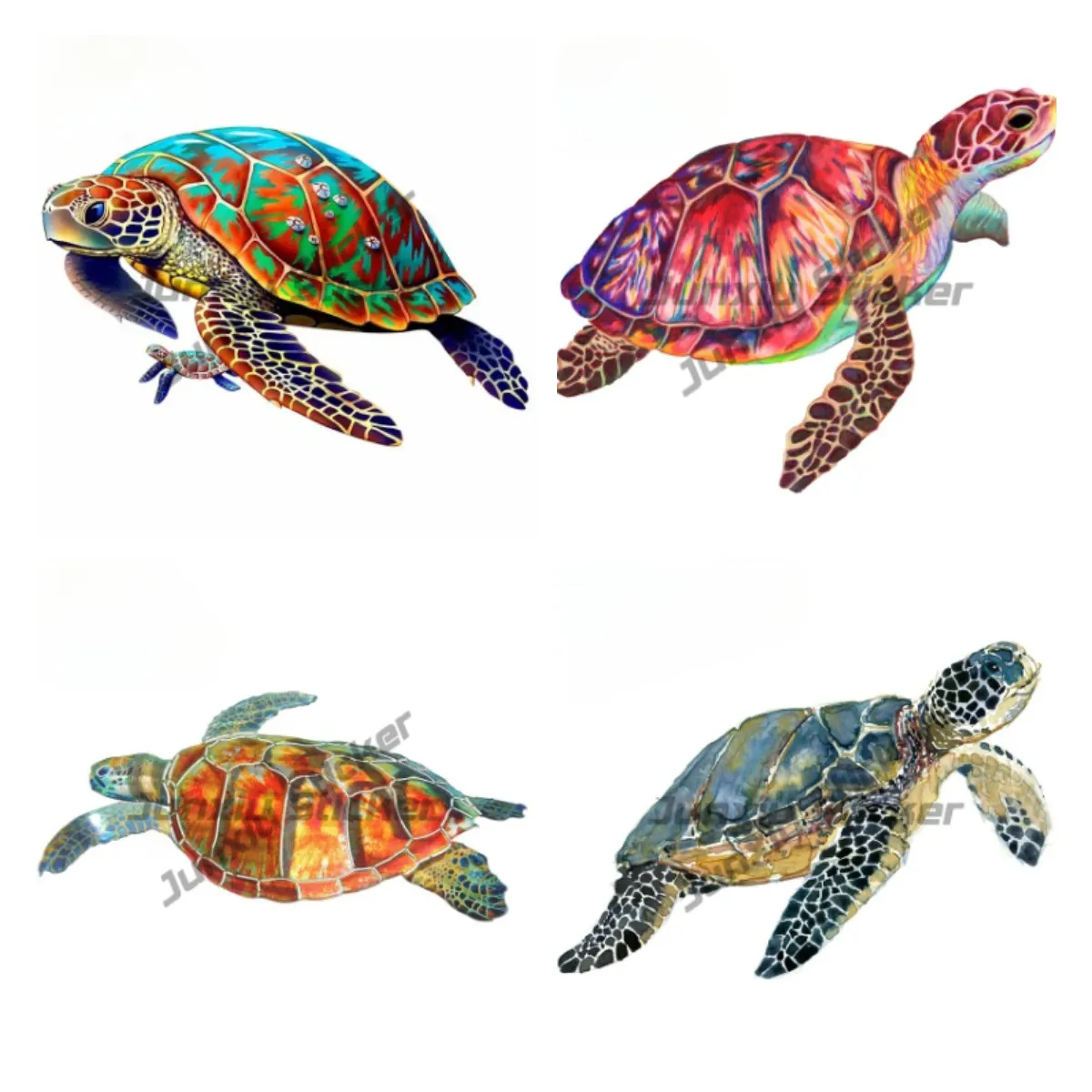 For Sea Turtle Car Styling Stickers Waterproof Decal Vinyl Material Laptop Campervan JDM SUV RV Decor