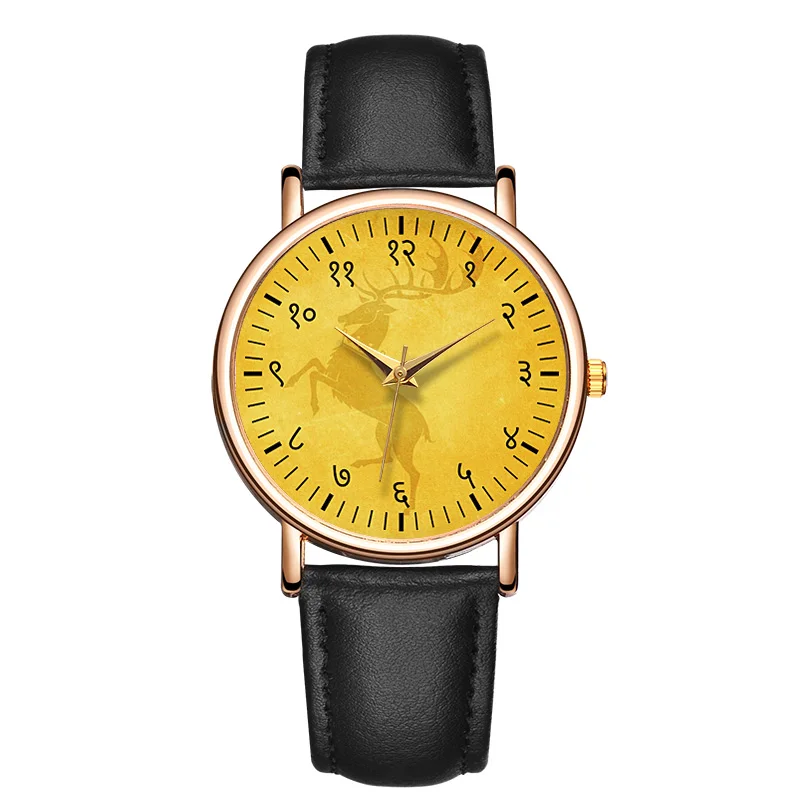 

Quartz Watch For Girl Ladies Minority Personality Round Dial Watch Genuine Leather Waterproof Watch Zegarek Damsk