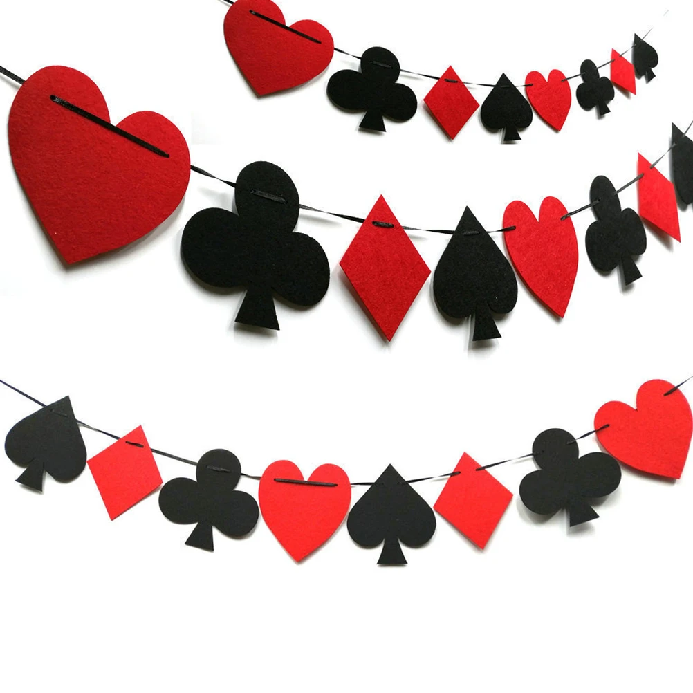 

2Pcs 2M Playing Card Alphabet Garland Poker Pub Banner for Party Wall Decoration Heart-Shaped Letter Bunting Fun Event