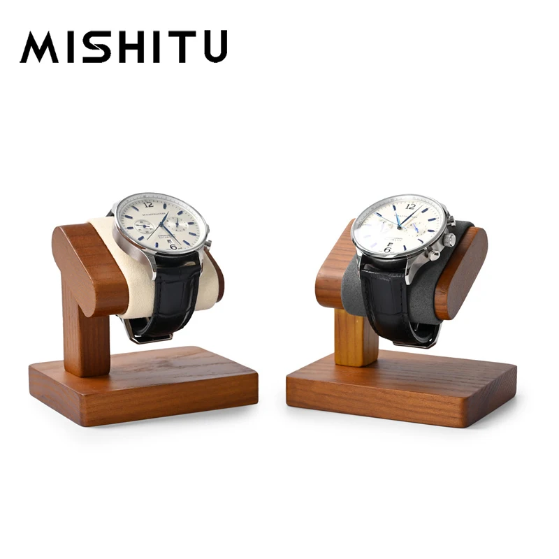 MISHITU New Solid Wood Watch Jewelry Display Stand for Wrist Watch Stroage Rack Bracelet Jewelry Display Props Single Watch Rack