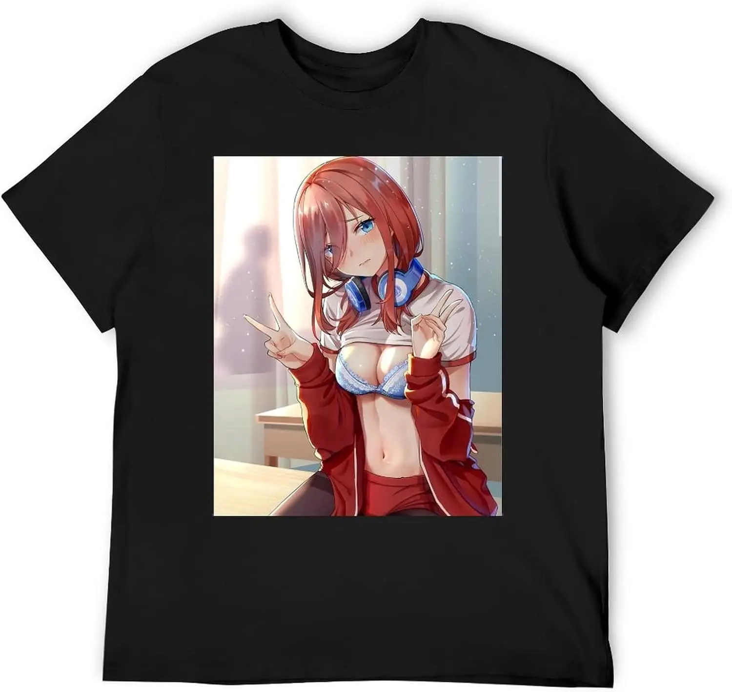 

Men's Short Sleeve T-Shirt, The Quintessential Quintuplets, Nakano Miku [Cotton Fabric, Soft Underwear, Comfortable] Character P