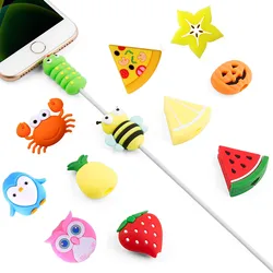 Cute Animal Fruit Cable Protector For Charger Cable USB Cable Earphone Phone Wire Charger Wire Holder Charger Line Anti-Break