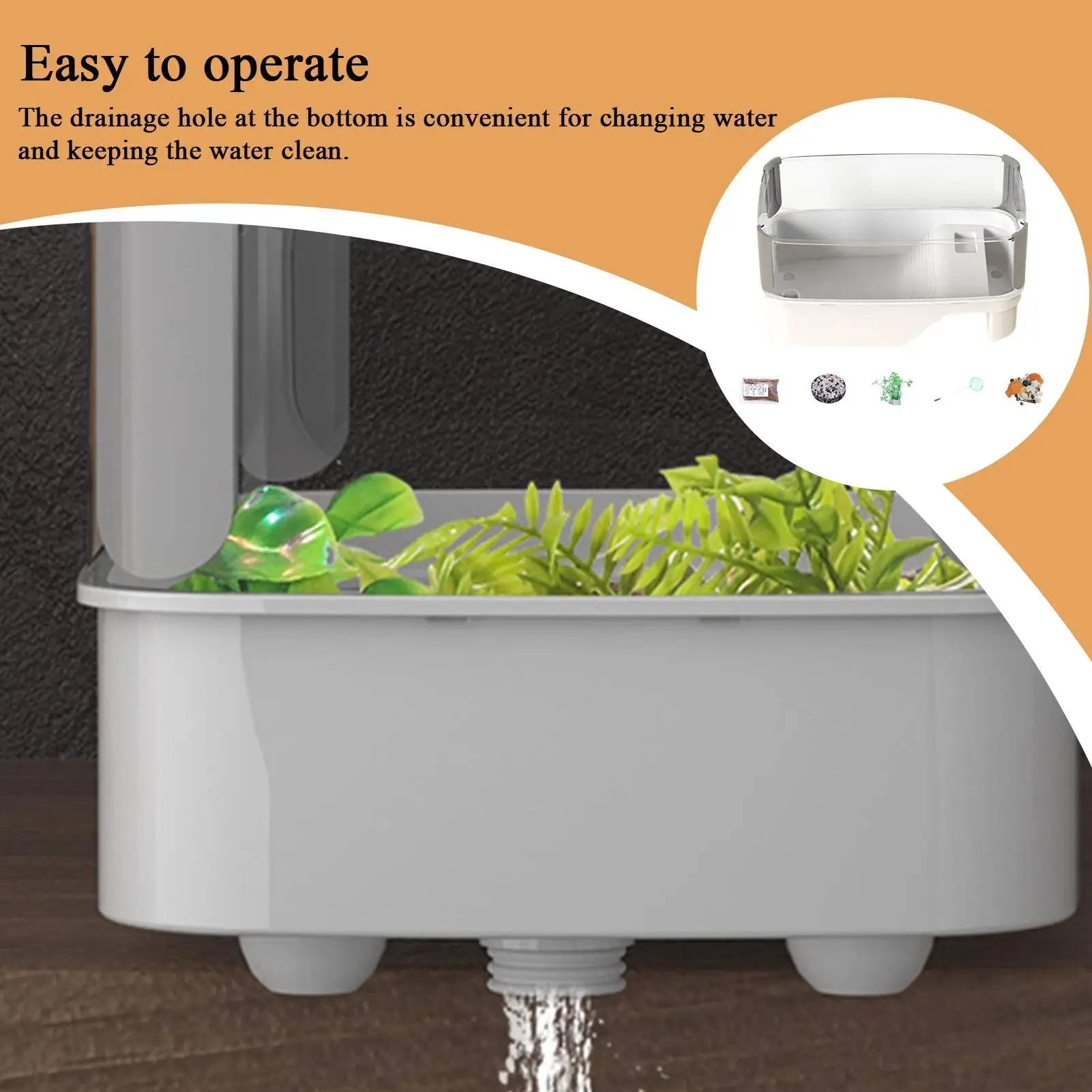 Turtle Aquarium Easy To Clean Quick Water Change Red Eared Slider Turtle Tank For Living Room Yard Home Apartment Balcony Pet