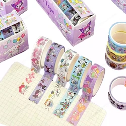 MINISO-pegatinas de Anime Sanrio Guka, pegatinas de manual, Kuromi Melody, Cinnamoroll, Guka, cuenta Kawaii, juguetes para niños, caja de 10 rollos