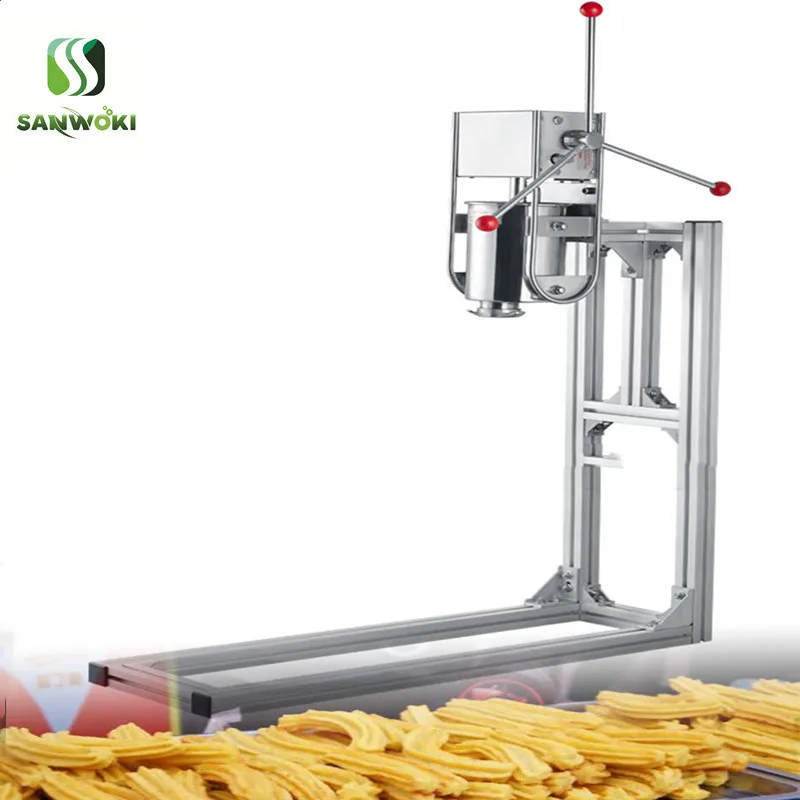 Latin Fruit Machine Commercial 3L 5L 7L Manual Spanish Churros Machine Stainless Steel Horizontal Sausage Stuffer Churros Maker