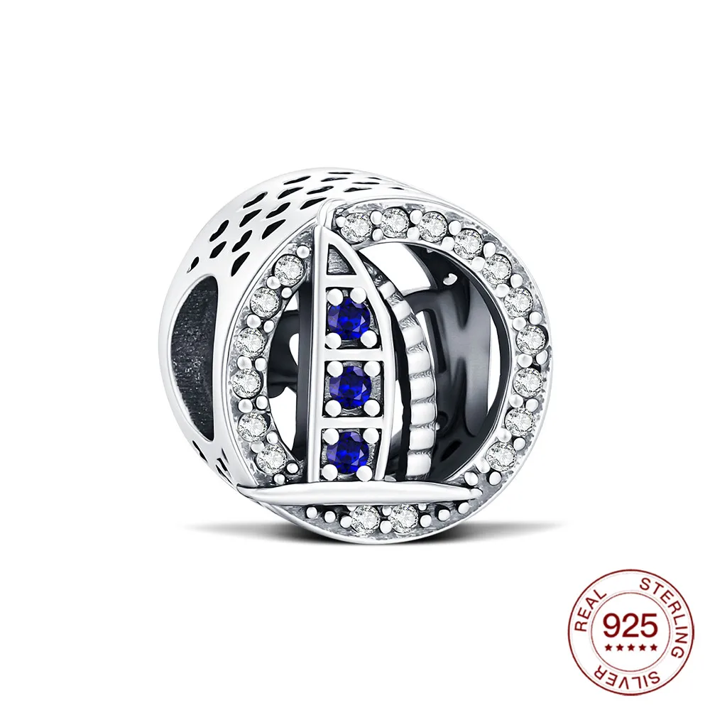 

925 Sterling Silver Charm City Skyline Dubai Hotel Beads Jewelry Making Original Bracelets Women's Fashion Jewelry Wear Gifts