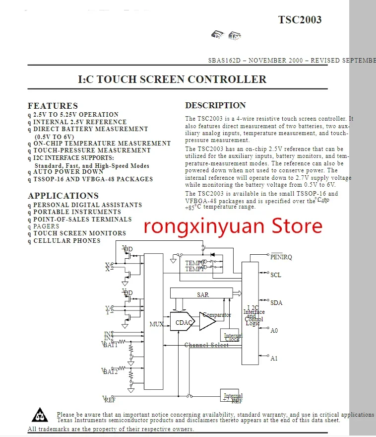 5 Buah/Lot TSC2003IPWR TSSOP-16 TSC2003I 2003I TSC2003IPW TSC2003 I2C Pengendali Layar Sentuh 100% Baru Asli