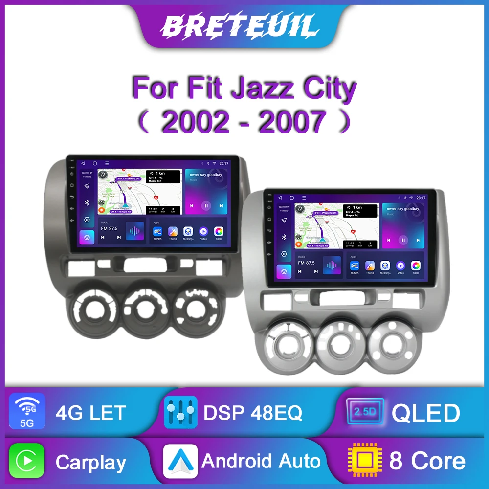 Android Car Radio For Honda Fit Jazz City 2002 - 2007 Multimedia Video Player Auto Stereo Carplay GPS Navigation Touch Screen 4G