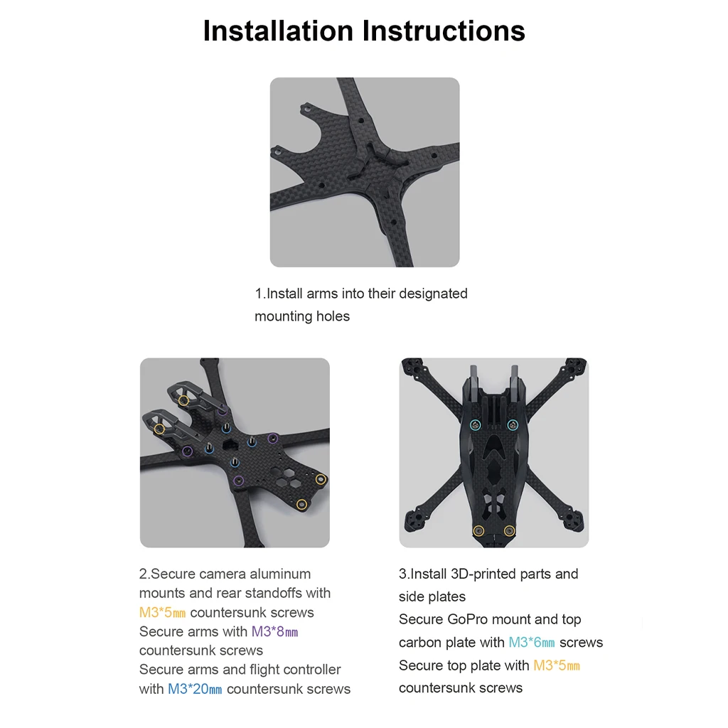 

Рама Axisflying Manta30, 3-дюймовая рама FPV из углеродного волокна, 04 LITE для квадрокоптера Manta30 FPV Drone