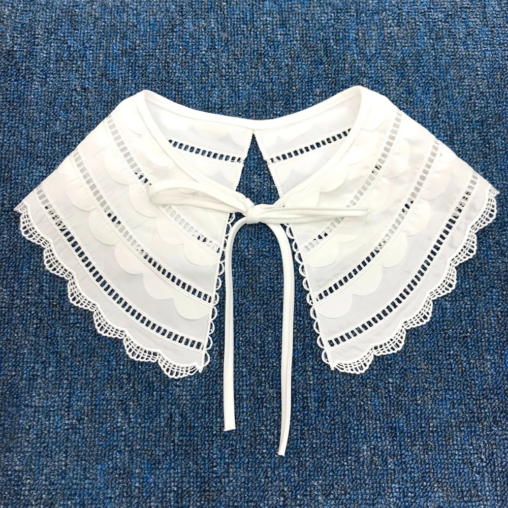 DIY انفصال فتاة للنساء زين المطرزة الدانتيل العنق وهمية طوق الملابس الخياطة الملابس الديكور