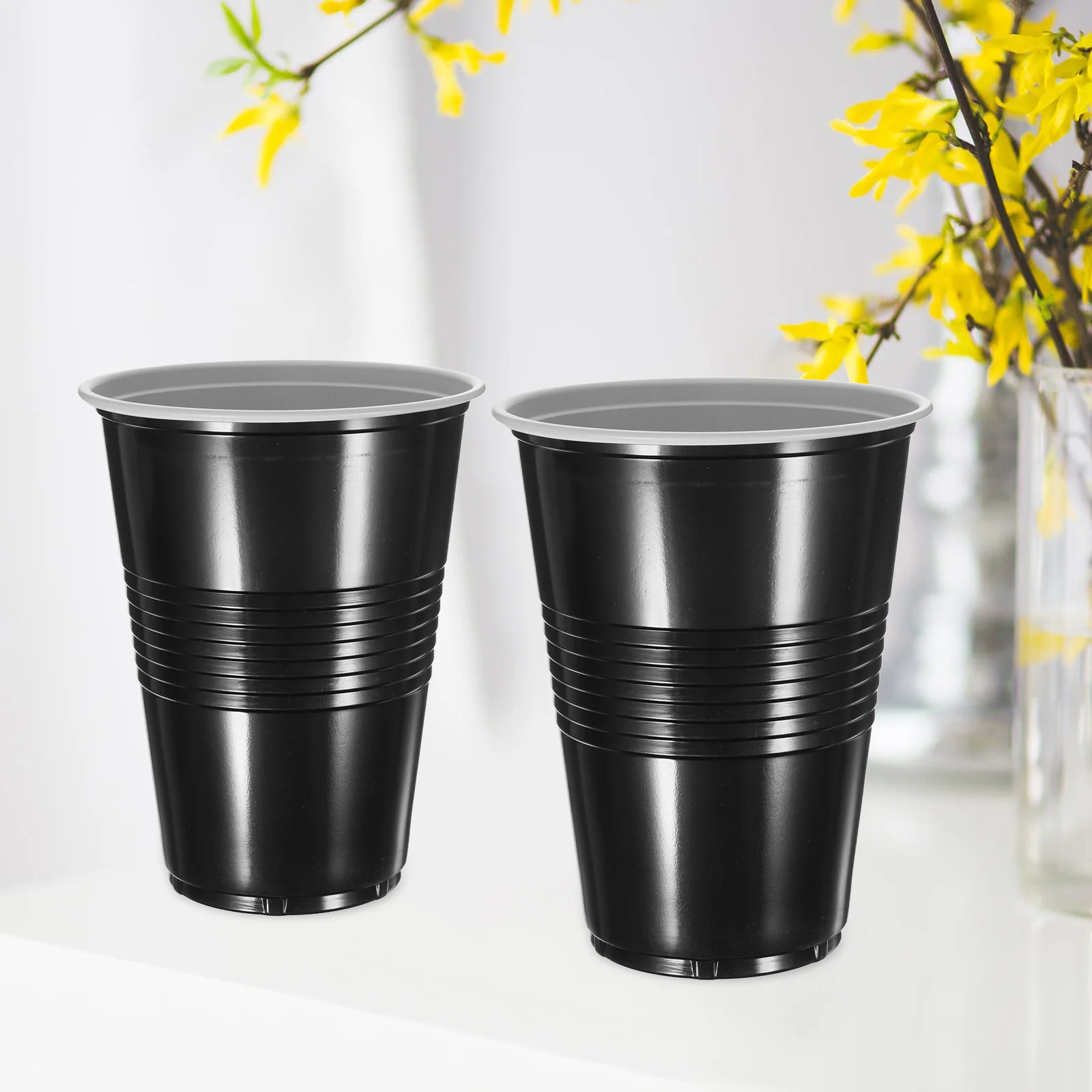 20 vasos de cóctel desechables para fiesta, decoración de cumpleaños (rosa roja, plástico de 16oz, 20 piezas), vasos de agua para boda para beber