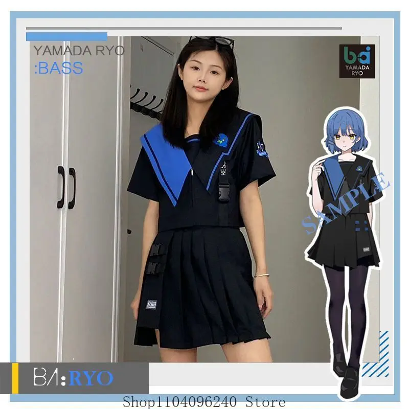 

Yamada Suzuka Gotou Hitori Anime Cosplay T-shirt skirt Costume Uniform Anime Clothe Halloween Costumes For Women Man