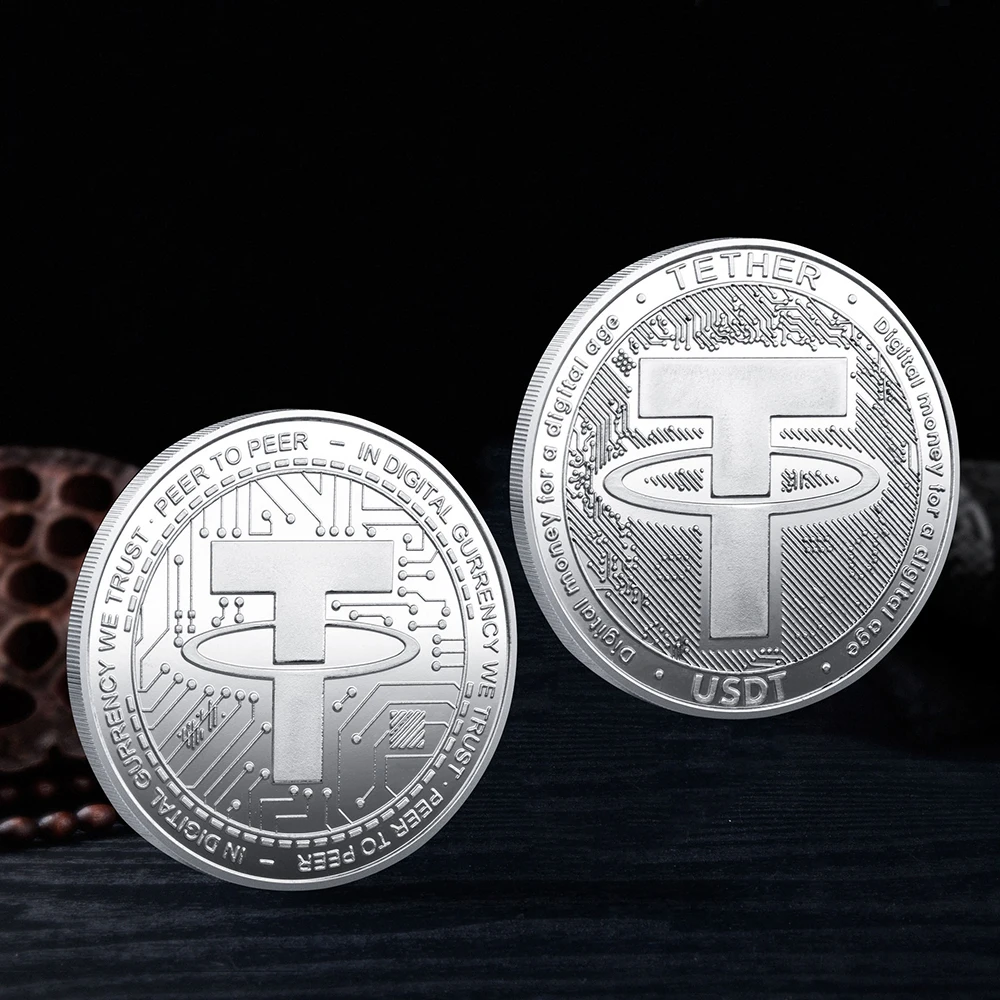 USDT العملة المشفرة العملة المادية حبل الفن تحصيل مطلية بالذهب عملة مشفرة تذكارية تزيين هدية عملة تذكارية