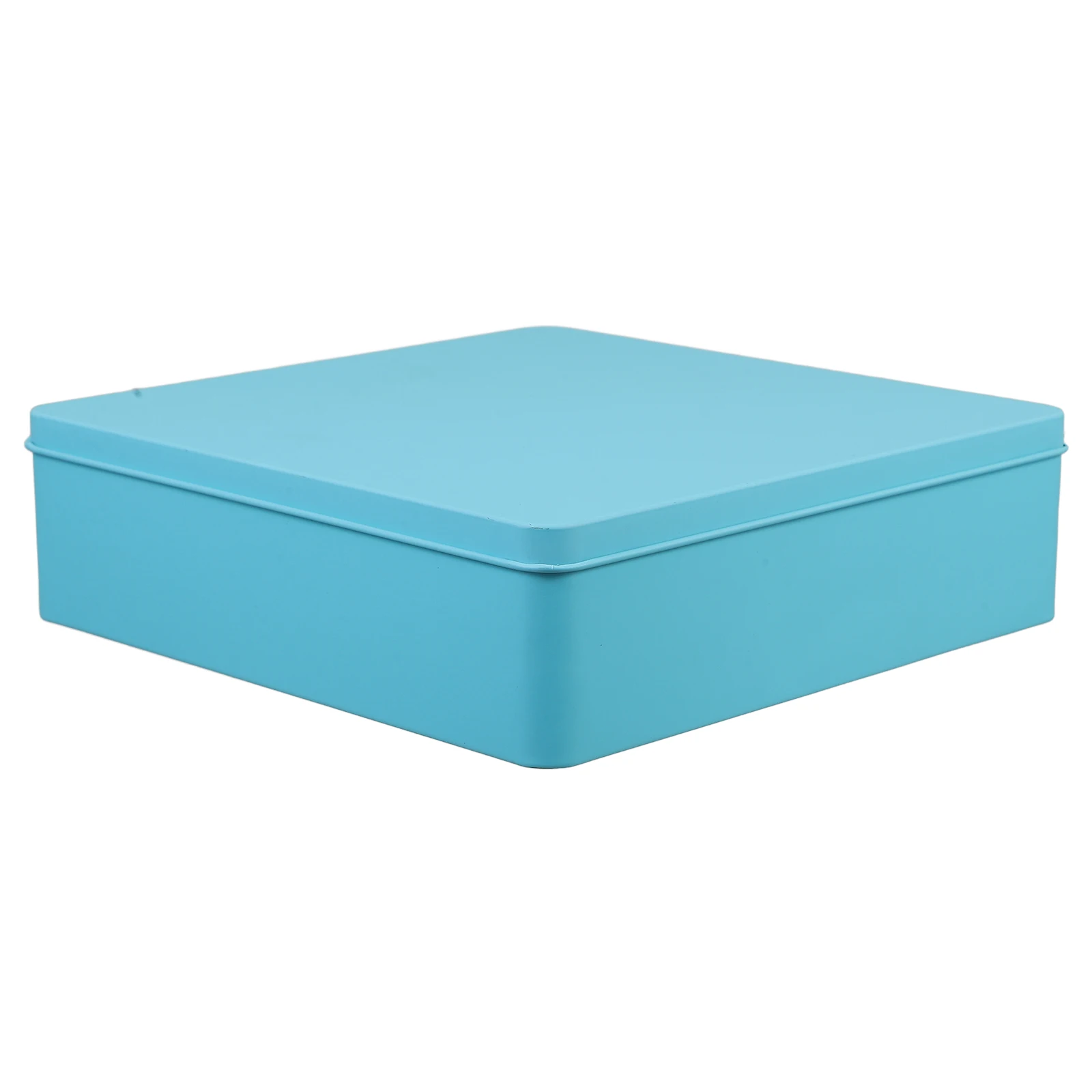 

Square Tin Storage Box Blue Large Capacity For Kitchen Home Organization Candy Cookies Present Packaging Tin Container
