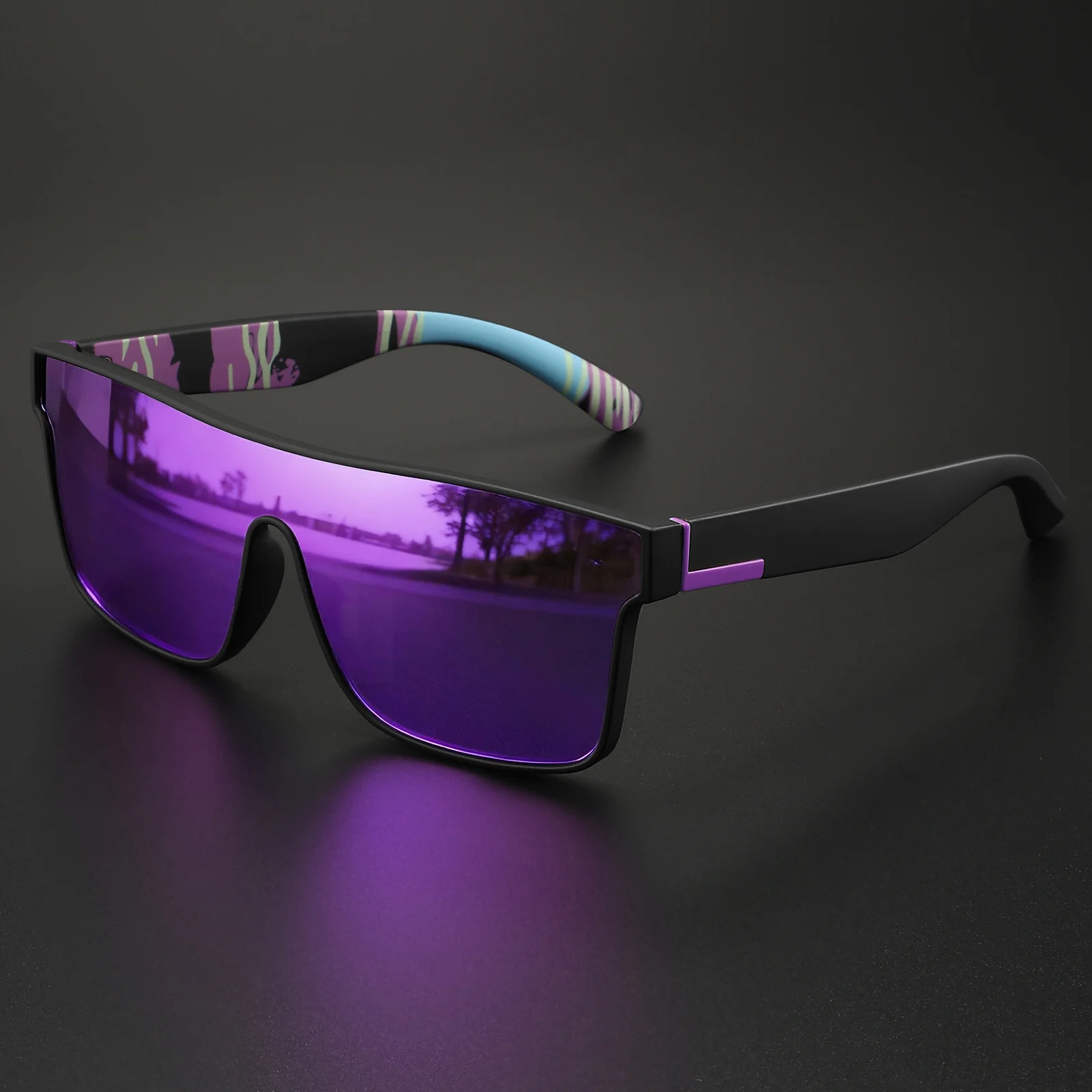 Classic Colorful Sports Sunglasses - One-Piece Lens, UV400 Unisex for Outdoor, Travel & Daily