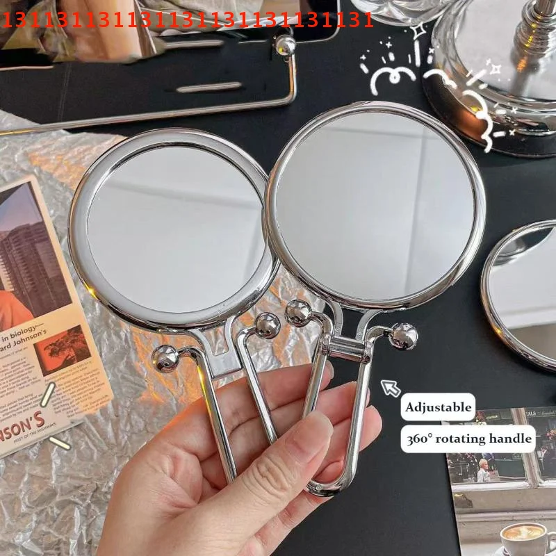 360 °   回転式ハンドヘルドミラー 卓上スタンド化粧ツール 2倍/5倍/10倍拡大 折りたたみ式ミラー 両面ポータブルミラー