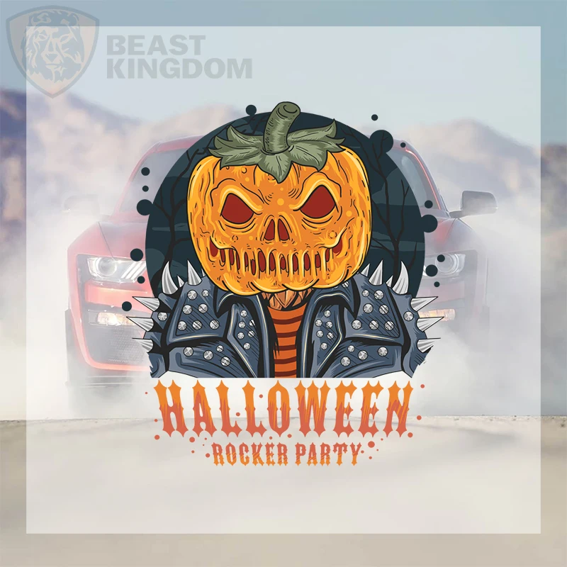 Car Stickers Halloween Rocker Spooky Vinyl Decal Waterproof Die Cut Scratch Resistant for Bumper Scooter Wall Auto Decor