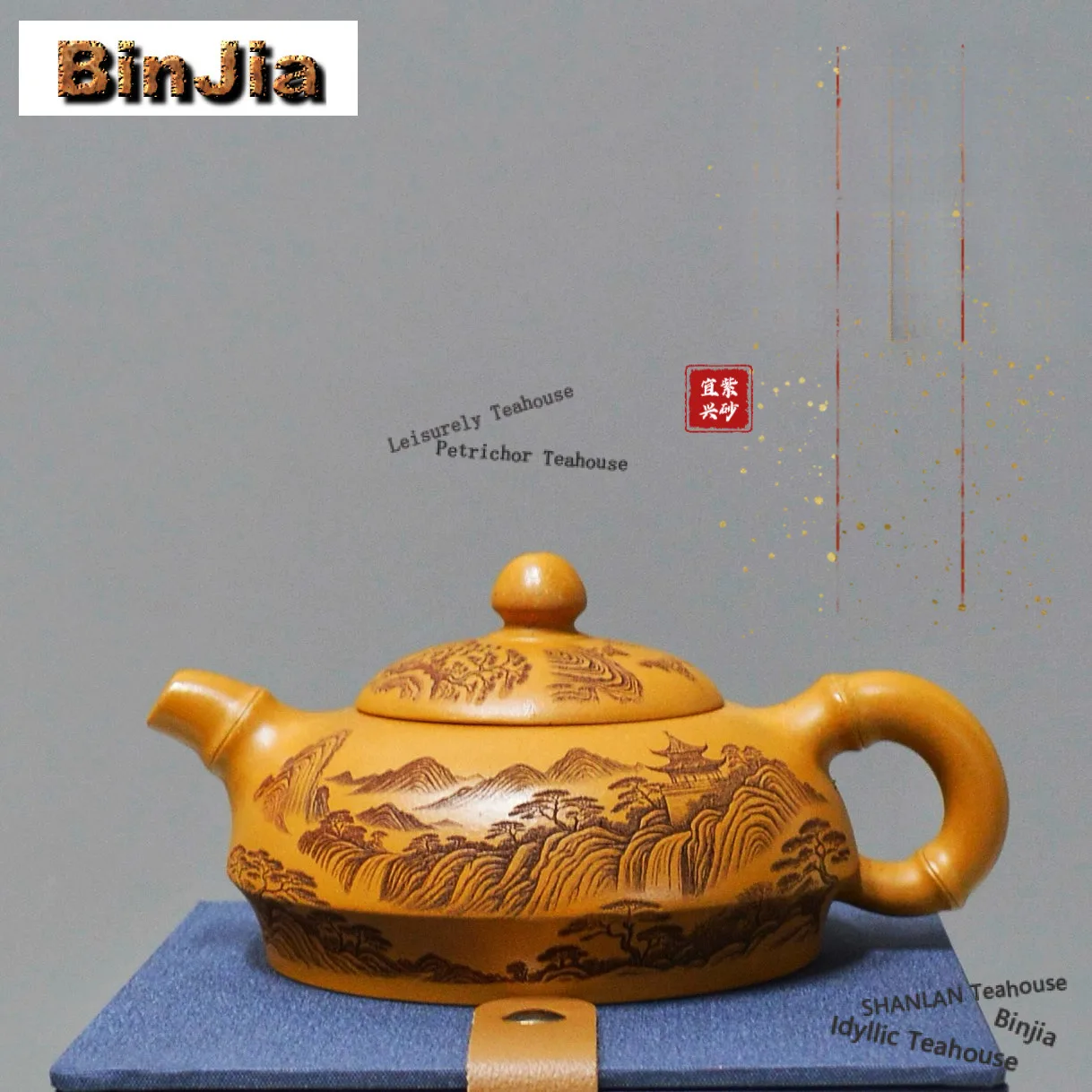 

220 мл креативные чайники из фиолетовой глины Исин, бамбуковый узел ручной работы, горшок в форме полумесяца, секция из сырой руды, грязевой чайник, чайный сервиз Zisha, принадлежности