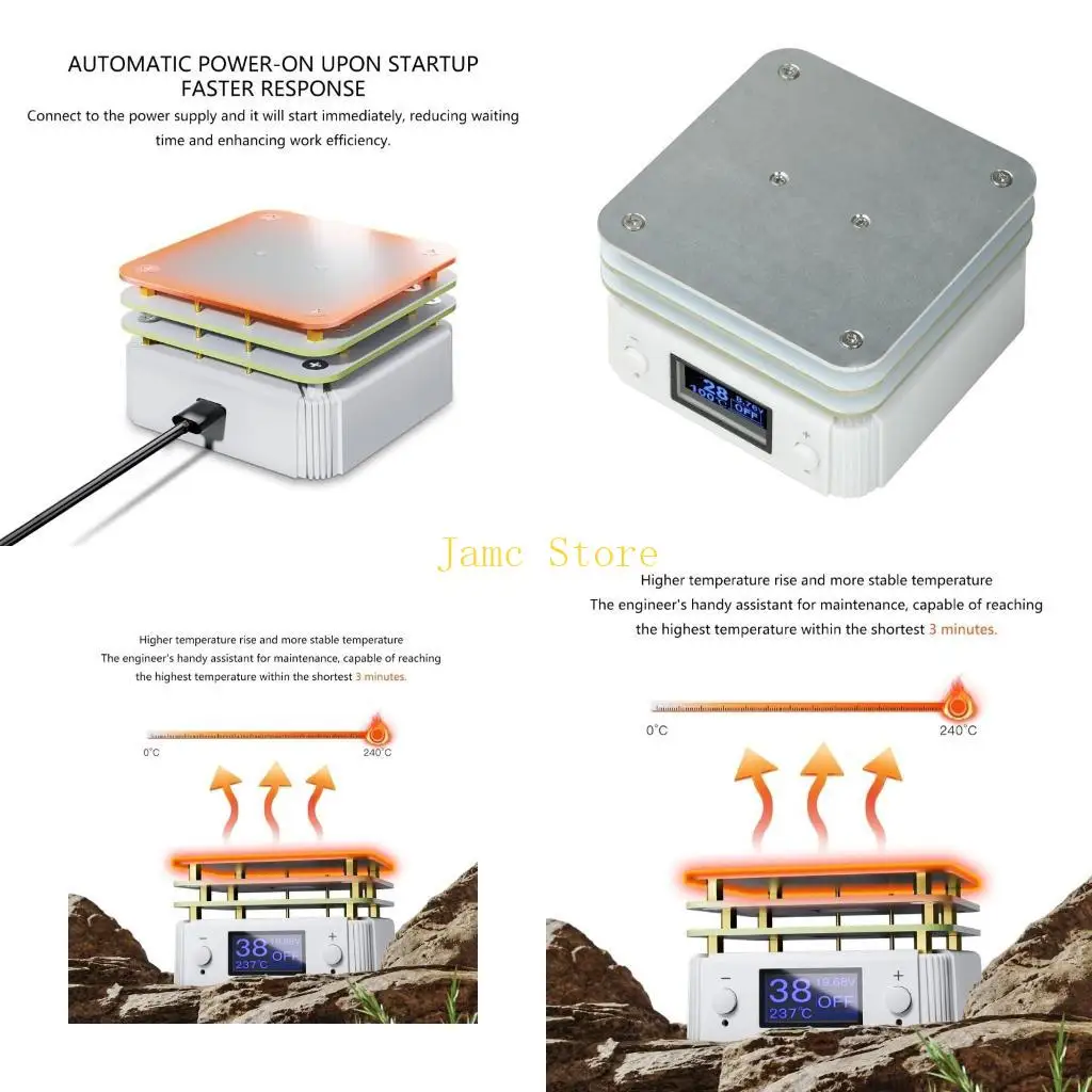 

LX0B 65W Digital Display Heating Soldering Plate Welder Hot Preheating Chip Welding Station 20V for Repair Laboratory