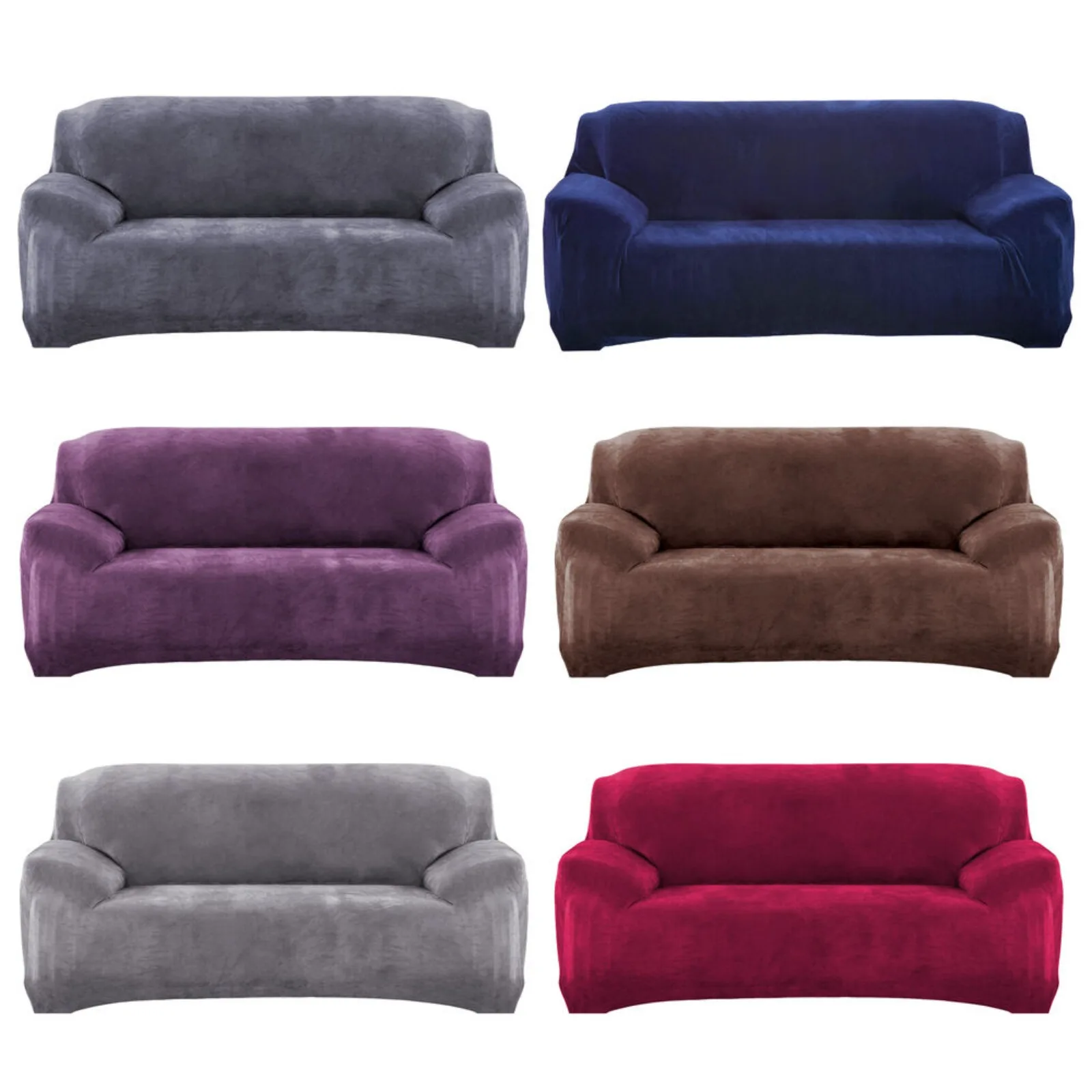 

US Stretch Plush Sofa Covers 1 2 3 4 Seater Thick Couch Chair Slipcover Protector