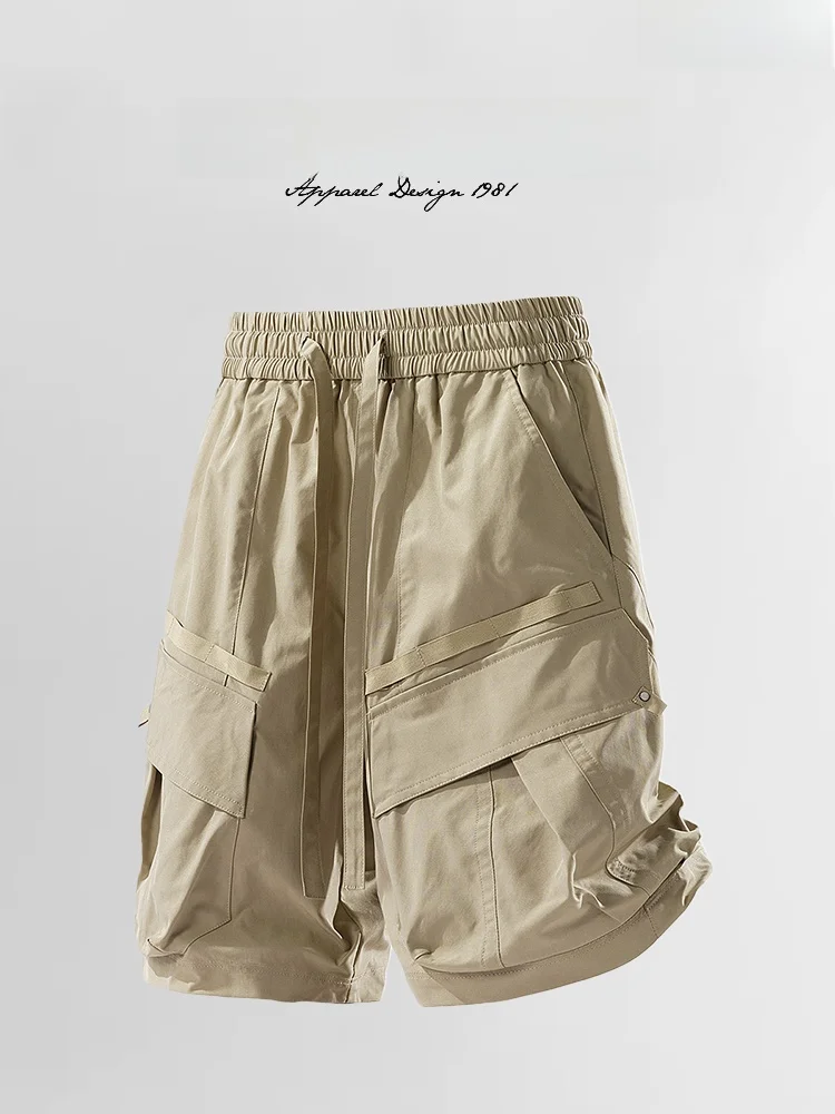 JUNCO Pantalones cortos informales para hombre, cinco bolsillos, finos, holgados, versátiles, estilo ropa de trabajo, pantalo...