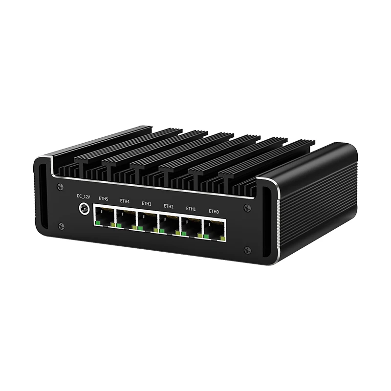 12 Gen 12 tanpa kipas Mini PC Intel N100 Firewall Appliance ESX-NI 6*2.5G i226 DDR5 NVMe RJ45 COM pfSense Computer OPNsense Windows11