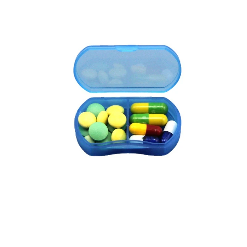 علبة حبوب منع الحمل الصغيرة 2 شبكات اللوحي منظم حبوب منع الحمل صندوق توزيع المنزل السفر الصباح والسهرات الطب Boxex