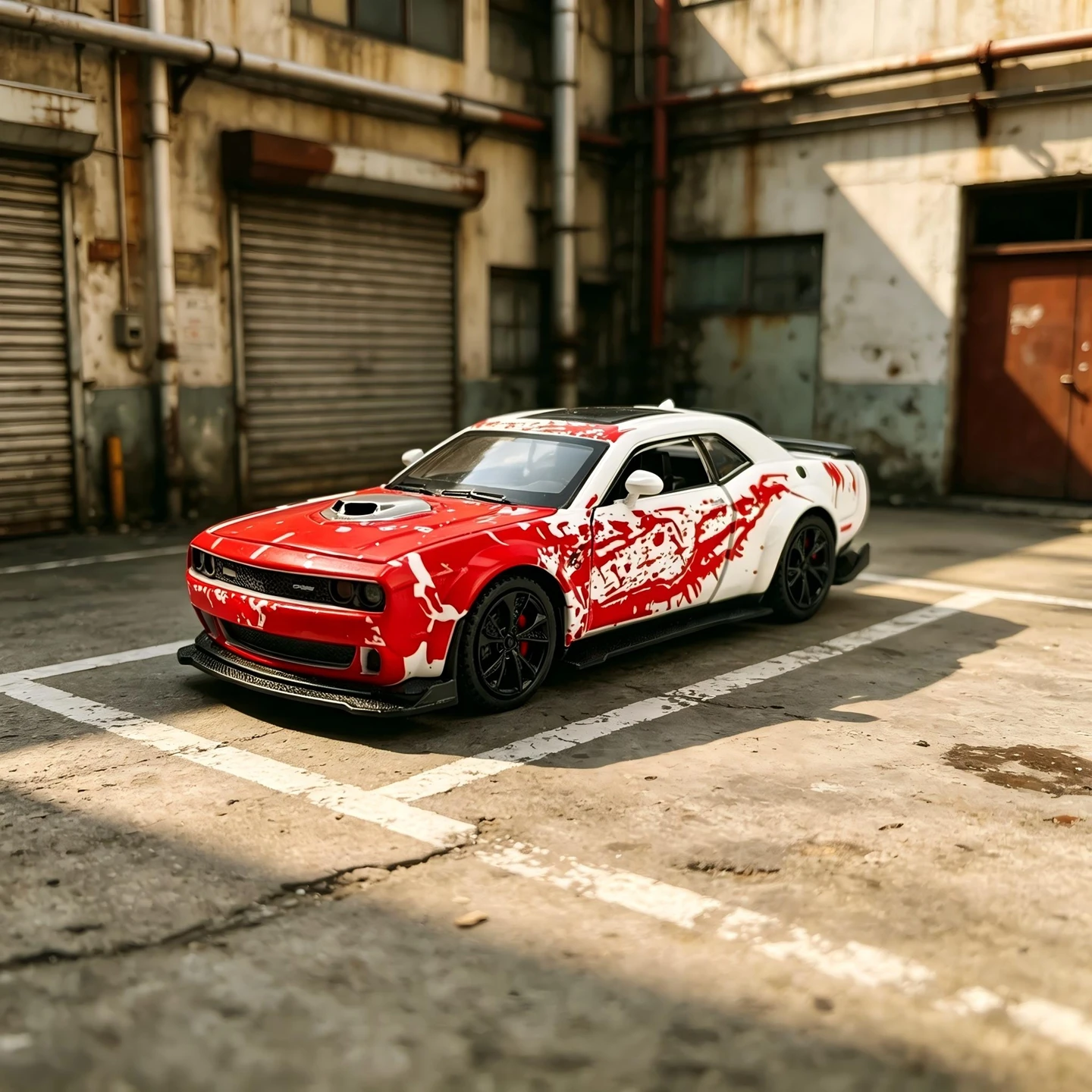 1:32 simulation Dodge Hellcat SRT modified alloy car model, doors and engine hood, trunk can be opened with sound and light gift