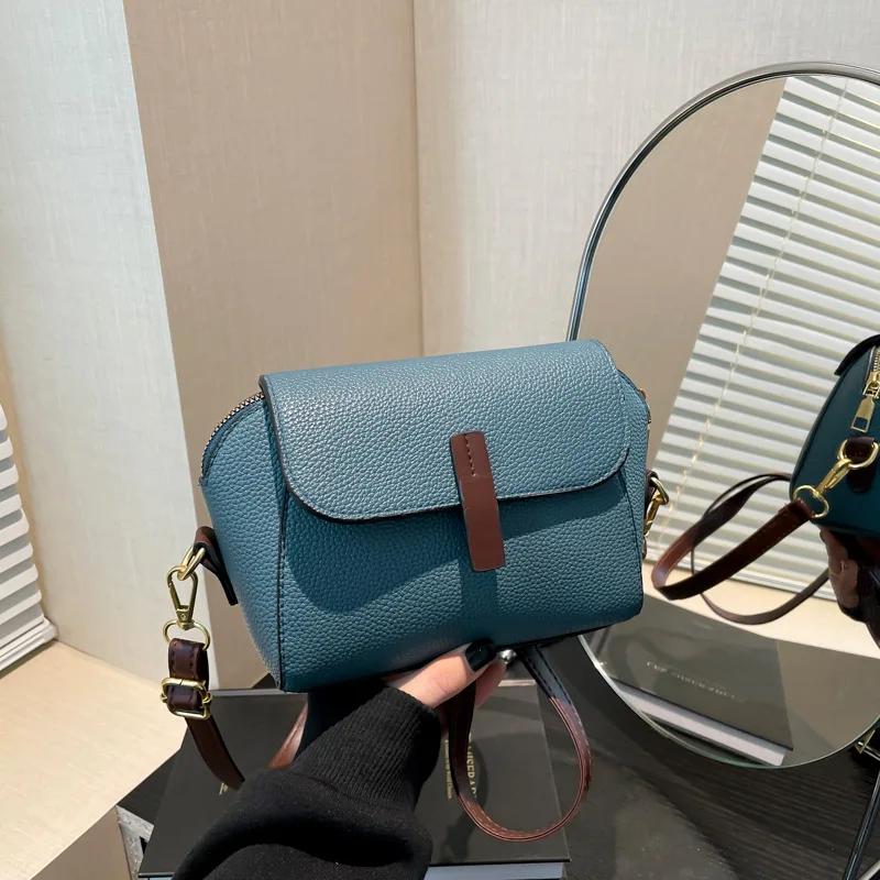

High Quality Leather Handbag Purse Women's Simple Bag Solid Color Shoulder Crossbody Bag Lady Messenger Bag for Girls Casua Flap