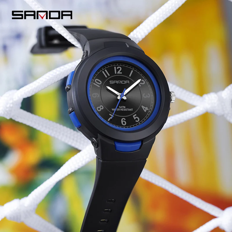 SANDA New 6095 Personalized Casual Men's Electronic Quartz Watch Fashion Trend Creative Watch Outdoor Waterproof Watch
