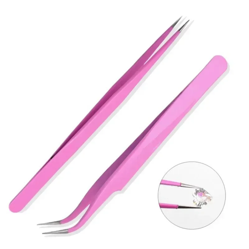 1Pcs Anti-static Elbow and Straight Stainless Steel Tweezers Cake Mold Sugarcraft Tool for Kitchen Bakeware Decoration