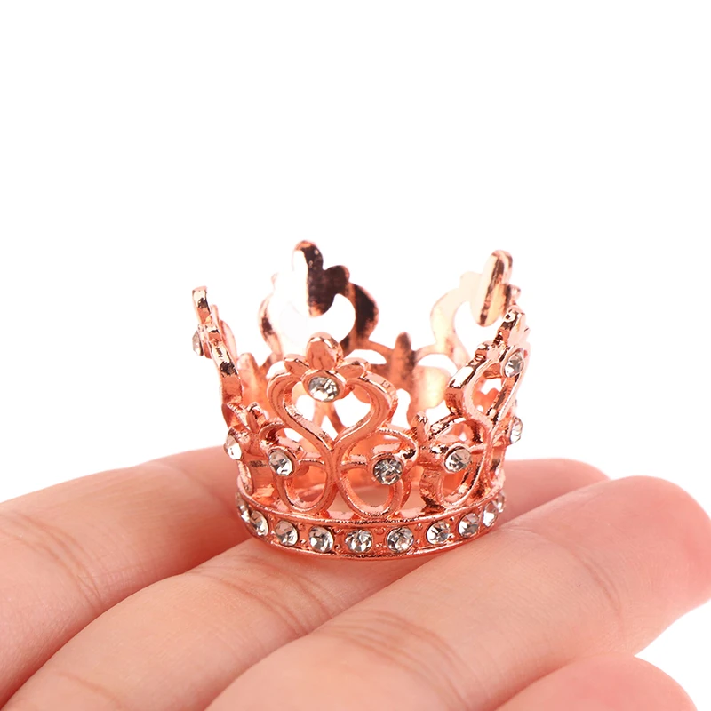 Creative 1/12 Dollhouse Miniature Princess Crown Simulation Rhinestone Crowns Small Tiara Dolls House Decoration Accessories