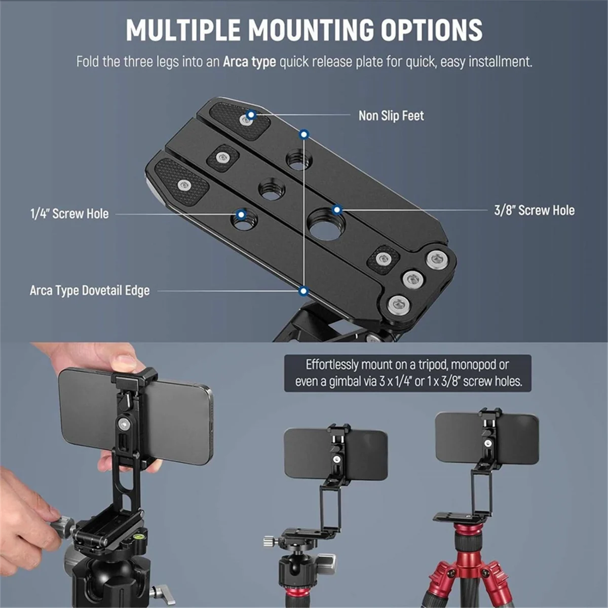 Mini Pocket Foldable Tripod for Phone Vertical Horizontal Shoot Expansion Video Light Microphone Photography Stabilizer