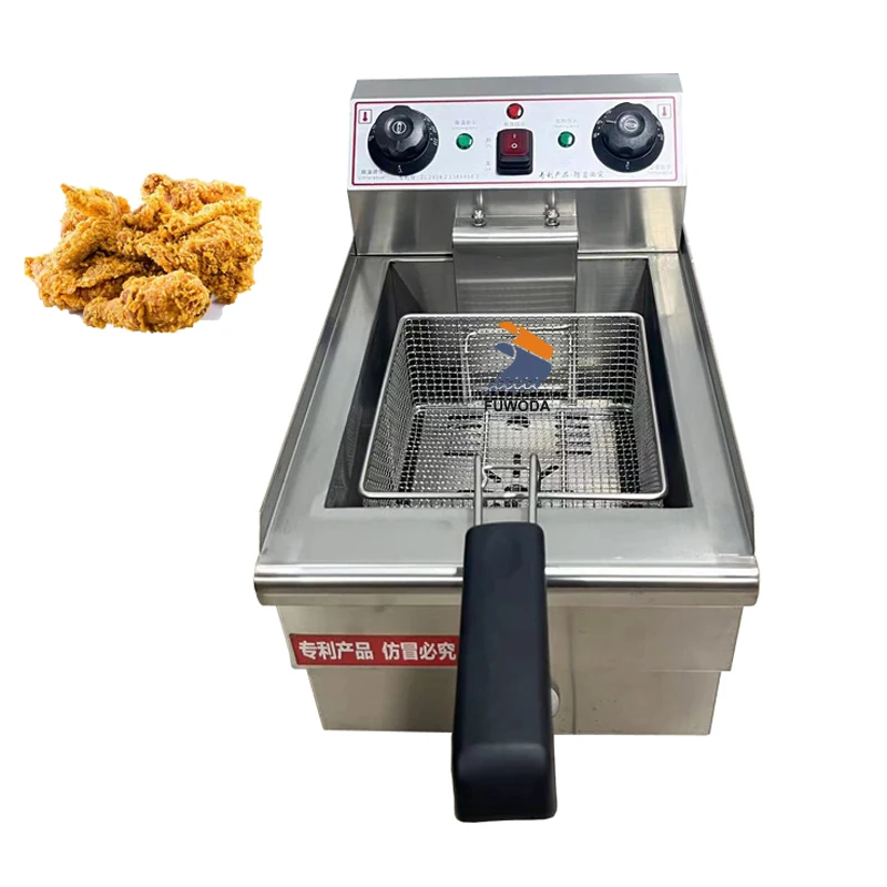 Commercial 10L Deep Fryer Electric 110/220V Chicken French Fries Fryer Reversible Heating Pipe Frying Oven Machine