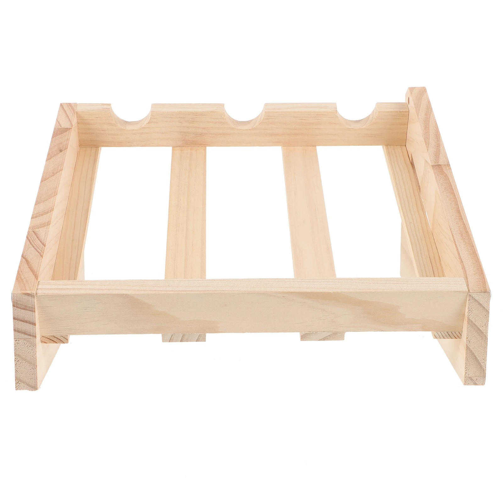 

Wooden Rack 3 Bottles Space Saving Living Room Bar Decor Counter Top Liquor Holder Bottle Display